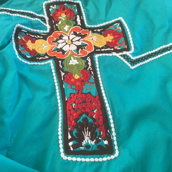 Ariat womens long sleeve button down cowgirl top XL - Picture 4 of 6